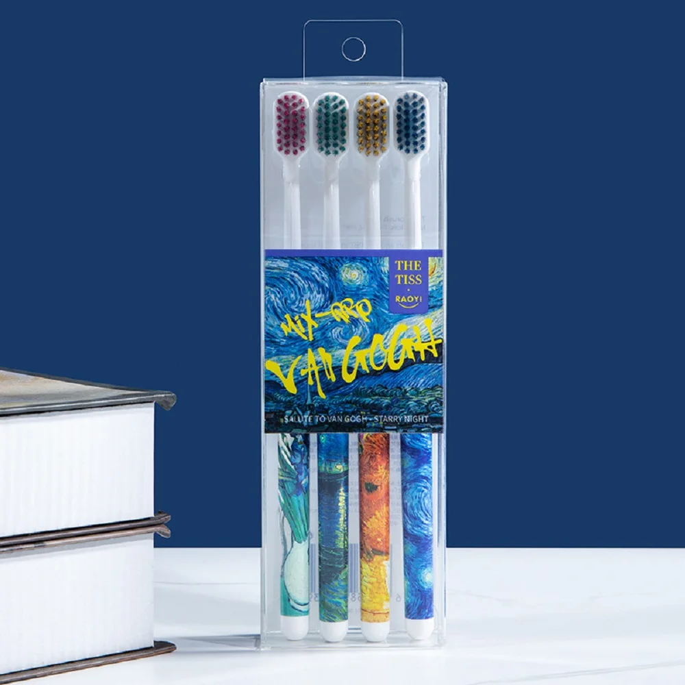 Van Gogh Starry Night PBT soft bristles personalized toothbrush set
