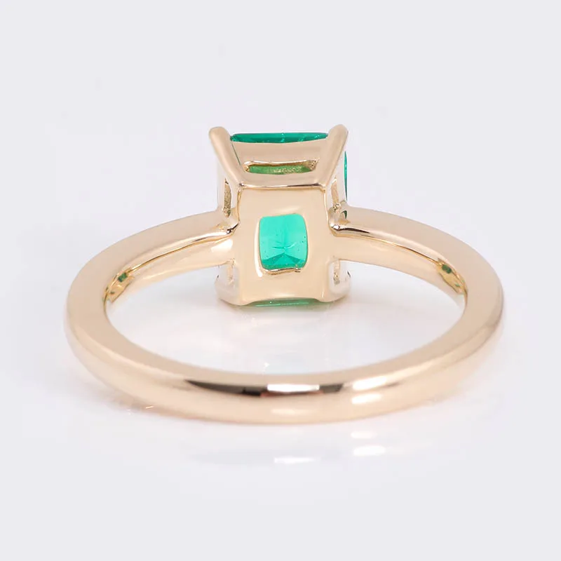 Wholesale price emerald cut lab grown emerald gemstone ring women wedding ring jewelry 14k gold ring custom
