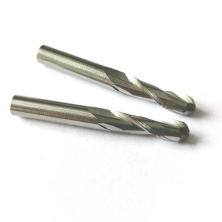 Solid Carbide 2 Sprial Flute round nose CNC Router Ball Bits Tools for Cutting Acrylic/PVC/MDF/Hardwood