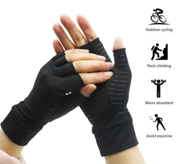 Fingerless Open Finger Anti-Slip Arthritis Hand Gloves, arthritis copper compression gloves, arthritis compression edema gloves