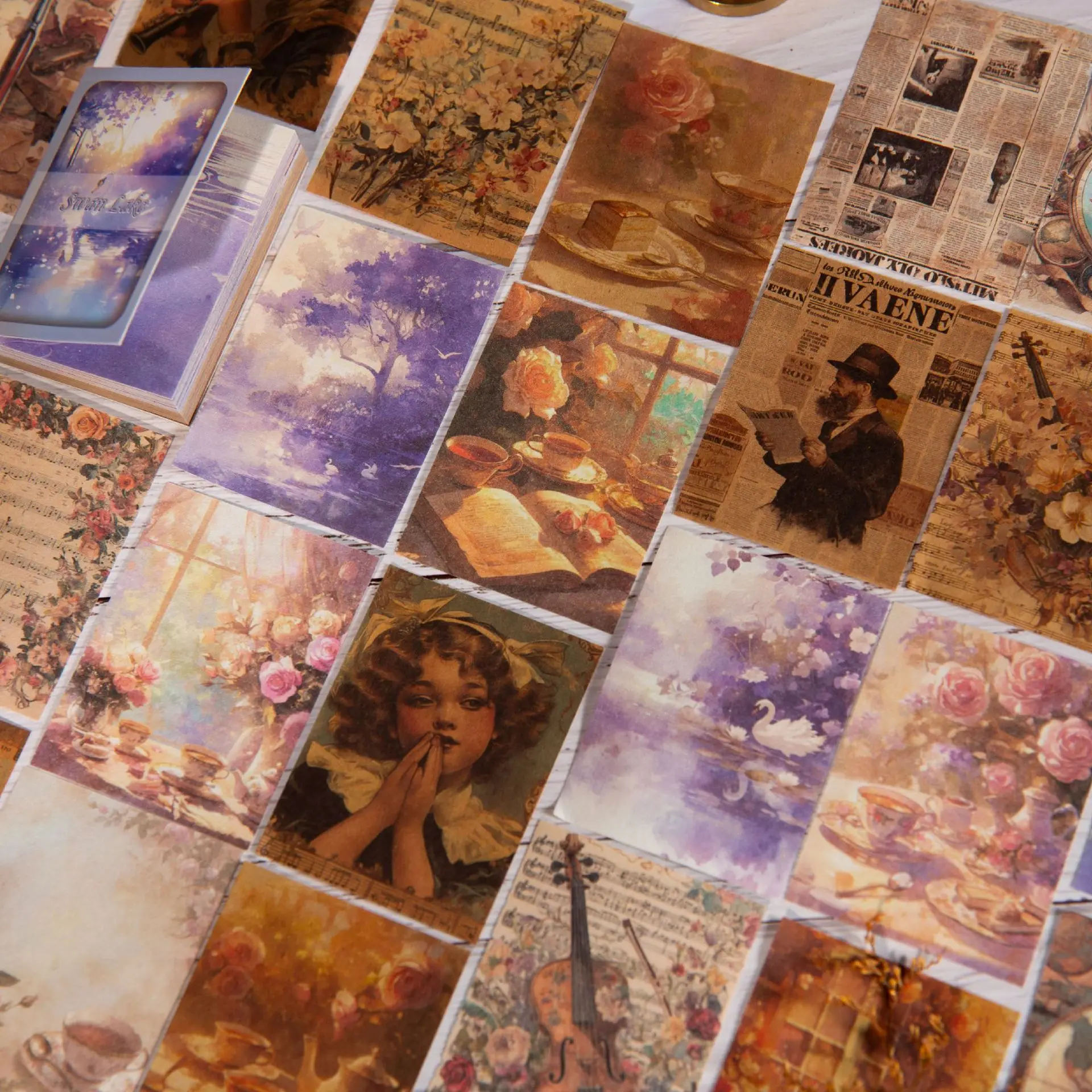 80pcs/pack Sketchbook Antique Picture Book Series Vintage Versatile and Practical Handbook Materials