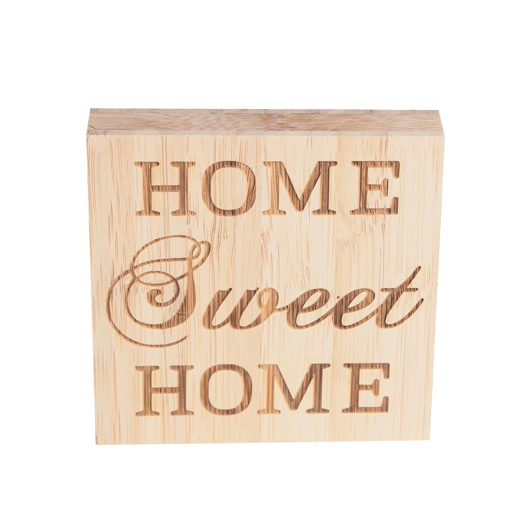 Wood Sign Blocks Environment Protection Retro Home Decor Living Room Bedroom Decorative Letter Board Wall Farmhouse Ornaments