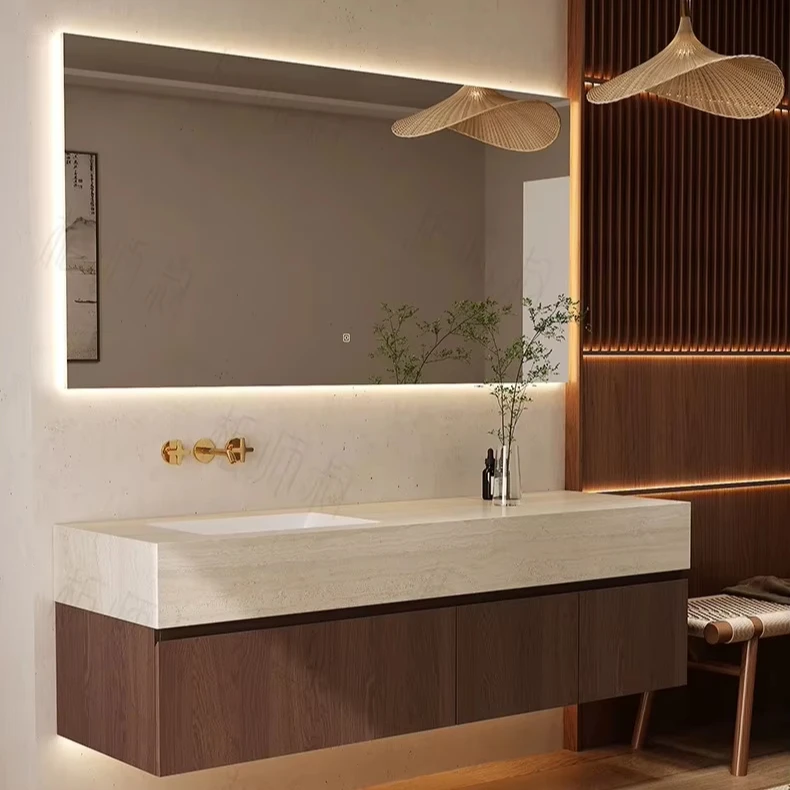 Exquisite workmanship cave stone rock slab Ceramic Undercounter Sink watertight bathroom vanities