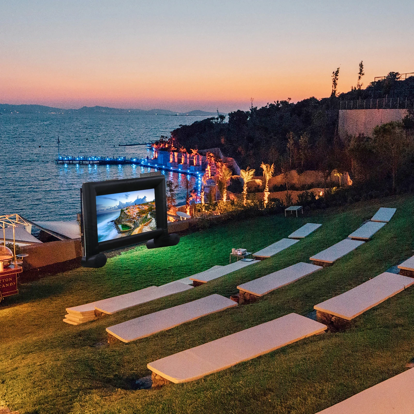 Sewinfla 16ft Inflatable Movie Projection Screen Inflatable Movie Screen Outdoor Inflatable Movie Screen