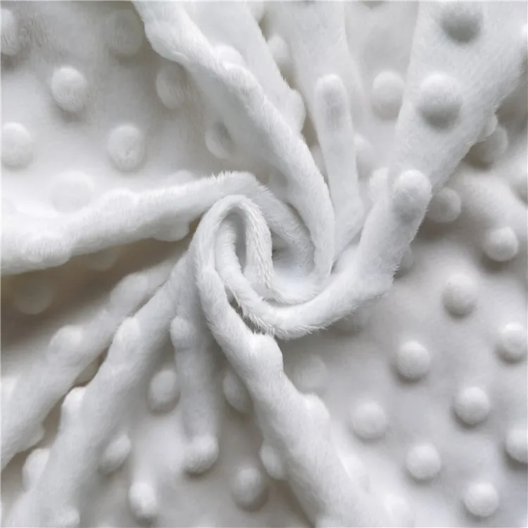 100% Polyester Soft Embossed Minky Dot Bubble Fabric For Making Baby