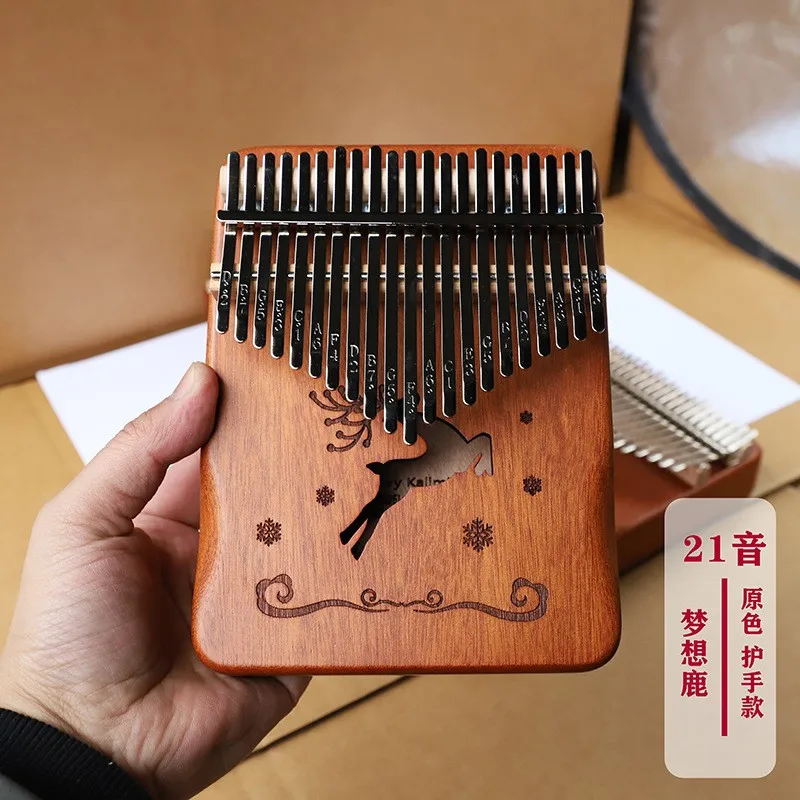 Best music box gift 21 key kalimba wood thumb piano with full set of accessories and color box