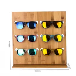 Fashion Natural Bamboo Material Sunglasses Display Stand For Five Sunglasses