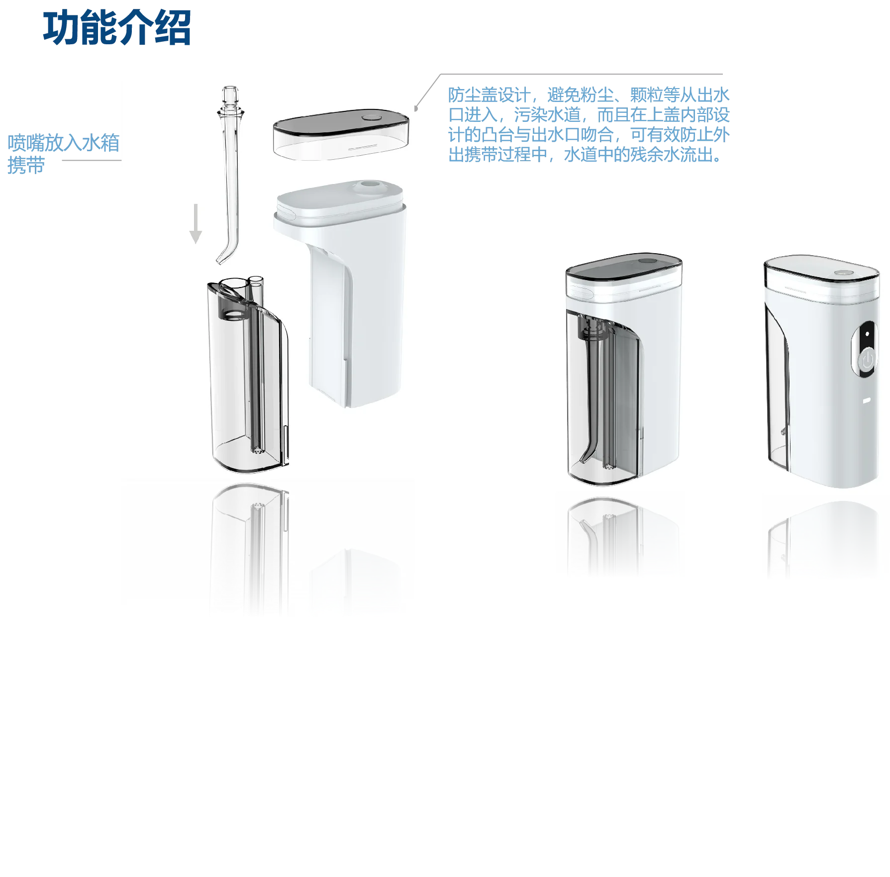 Waterproof IPX7 Mini Portable Rechargeable Water Flosser for Teeth Cordless   