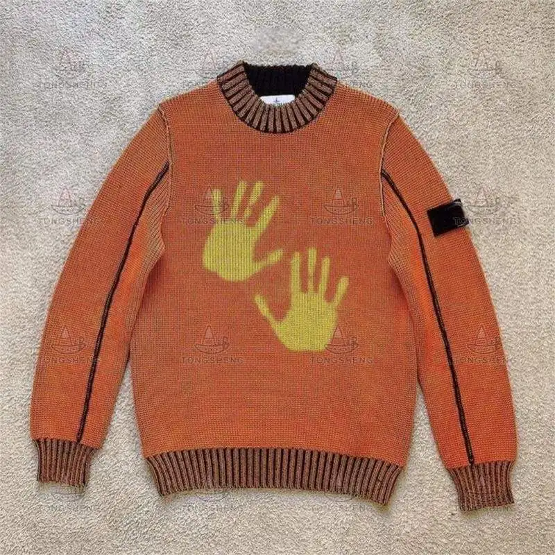 2024 Manufacturer Custom Knit Crew Neck Temperature Change Sweater Heat Reactive Thermo Sensitive Color Changing Sweater Men