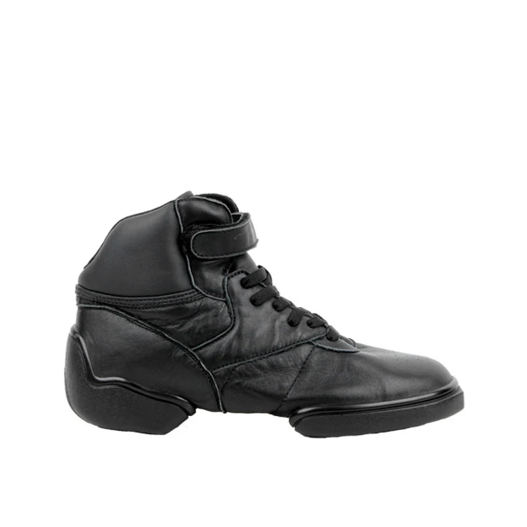 
Men black leather hip hop jazz sneakers shoes high cut 