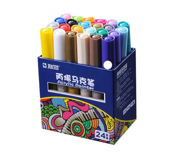 12 / 24 Colors/Set STA Acrylic Marker Pen For Glass Ceramic Art Painting Pen
