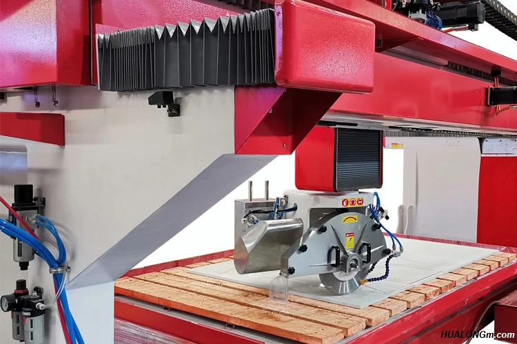 HUALONG HKNC series multipurpose high efficiency Cutting machinery 5 axis CNC Stone Bridge Saw Machine for granite