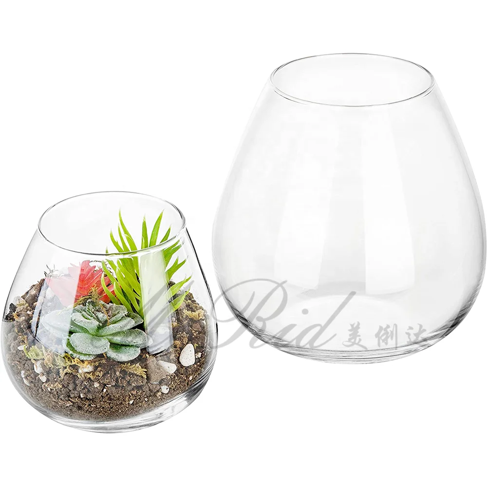 Round Glass Plant Tabletop Terrarium Succulent Air Plant Planter Fish Bowl Eco-friendly