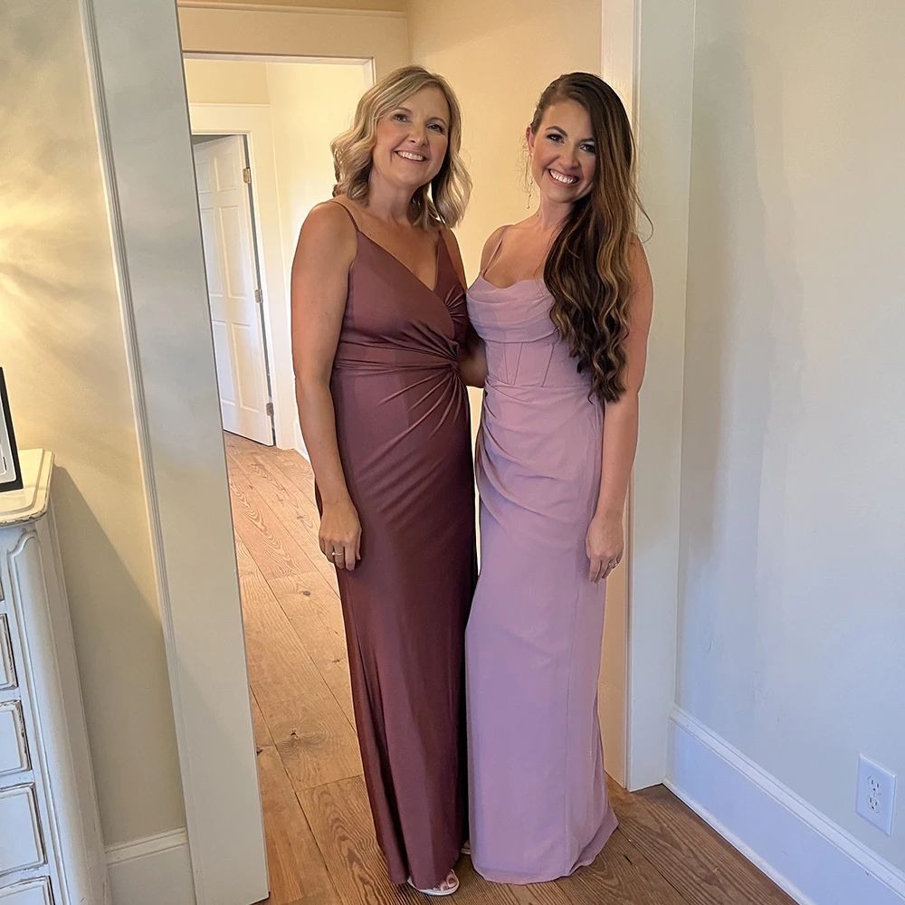 TEENYEE New Arrivals Chiffon slip corseted Floor Length Green Elegant Party Dress Bridesmaid Dresses Wedding