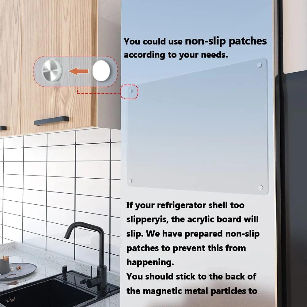 Transparent Custom Clear Acrylic Whiteboard Magnetic Dry Erase Board Calendar For Refrigerator Children