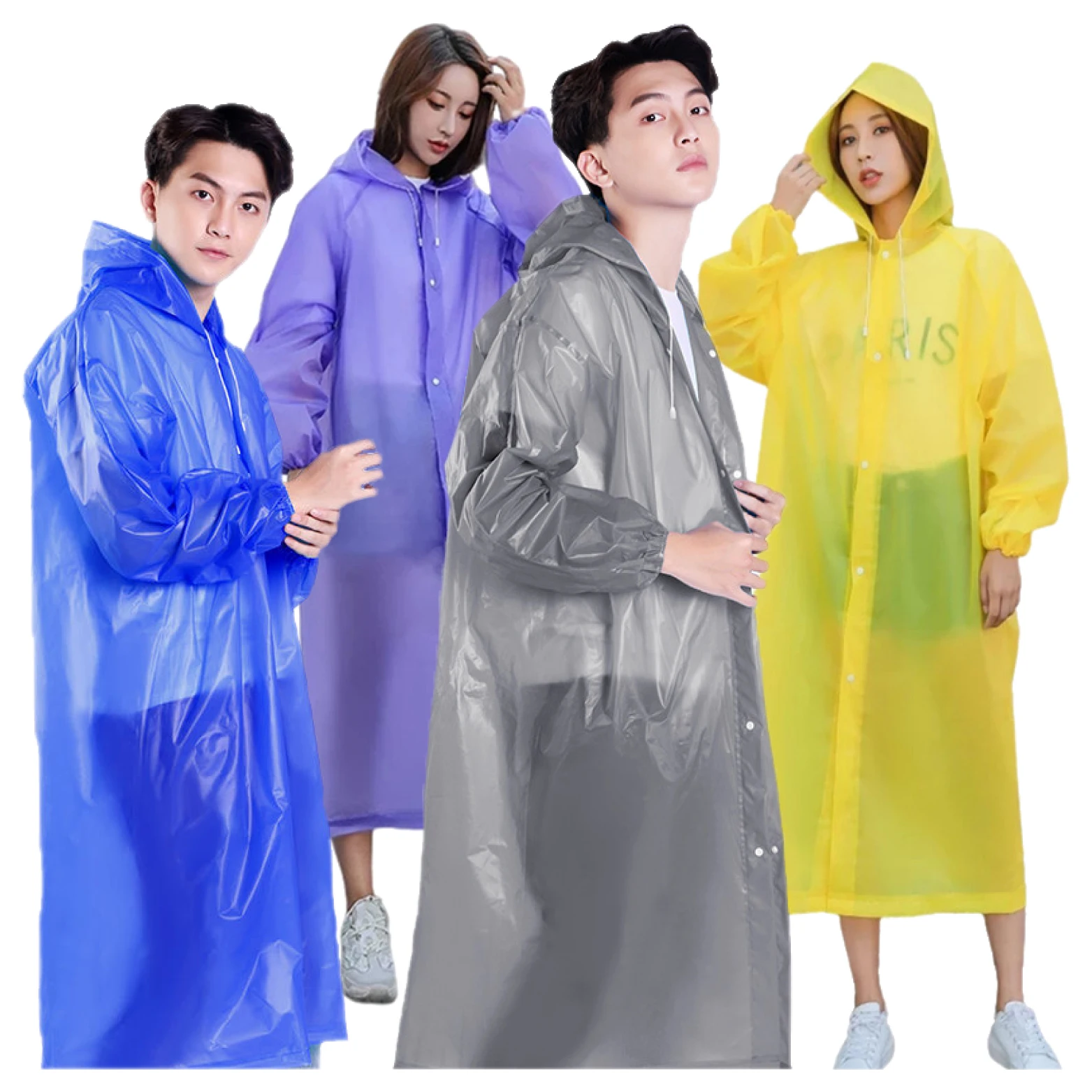 EVA Non- Disposable Waterproof Poncho Rain Coat Fashion Raincoat Hooded Raincoat For Adults Kinds Chidren