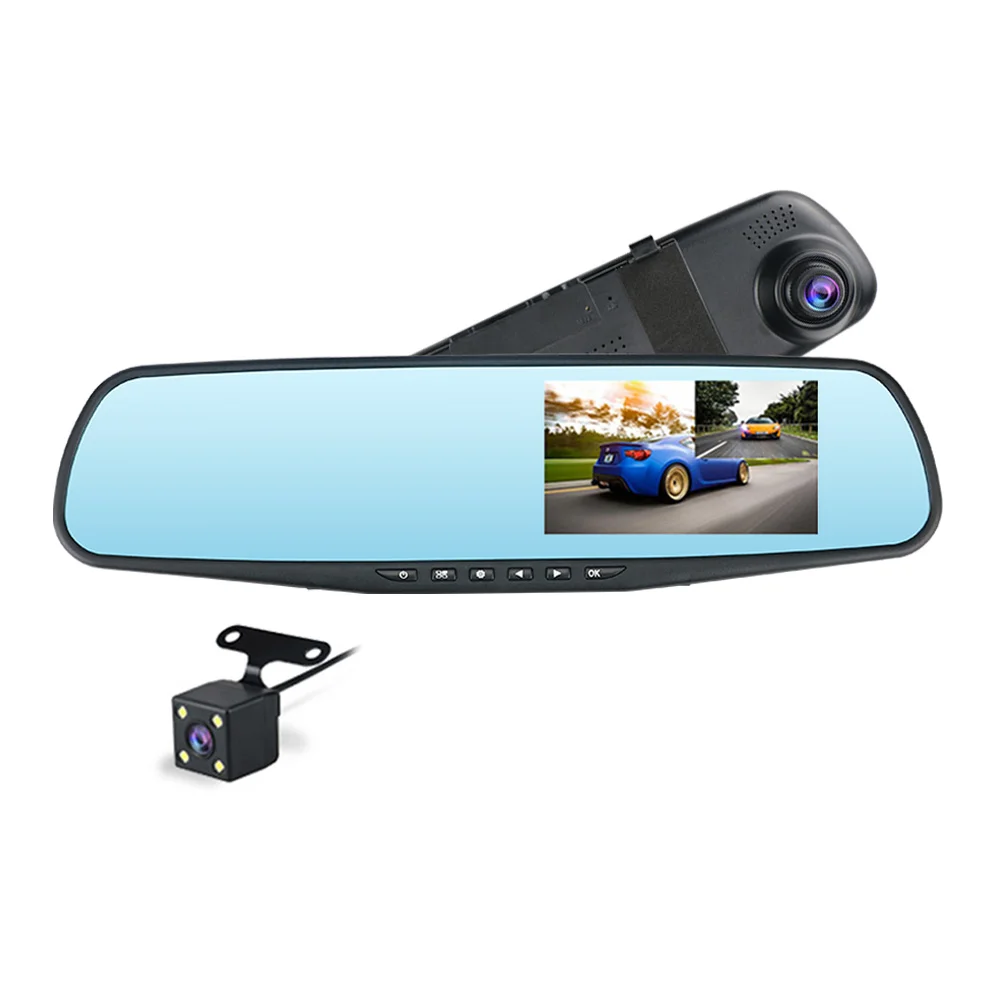 Car DVR Dual Lens Car Camera Full HD 1080P Video Recorder Rearview Mirror With Rear view DVR Dash cam