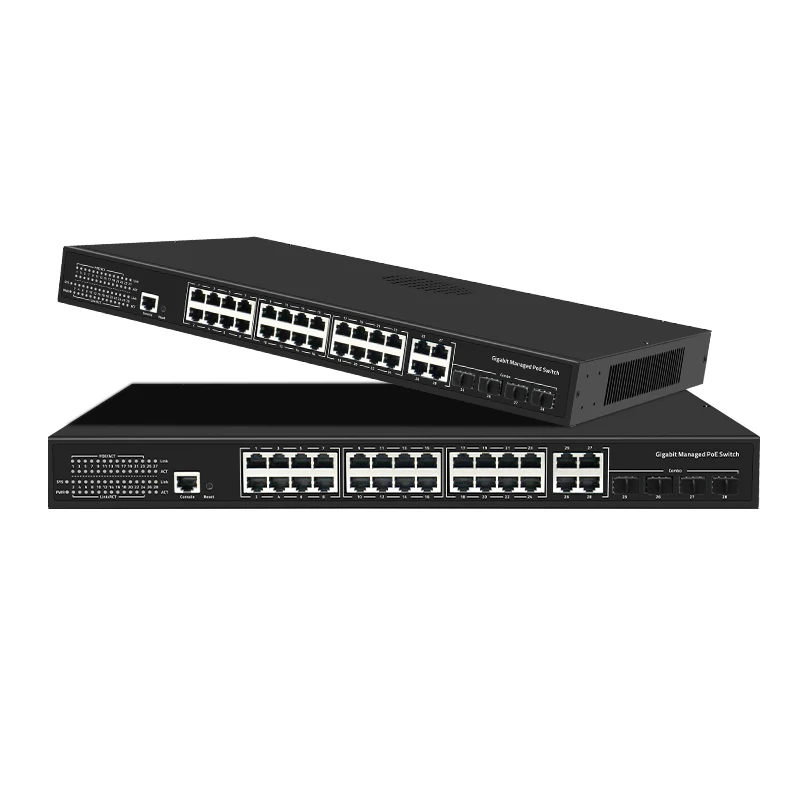 OEM/ODM Full Gigabit managed poe switch 24*Gigabit POE port+4*Gigabit RJ45 Port+4*SFP port for NVR IP Camera CCTV