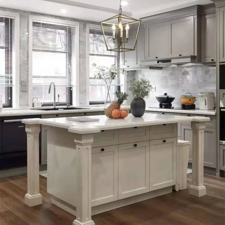 Design Customized American kitchen cabinet with island for you