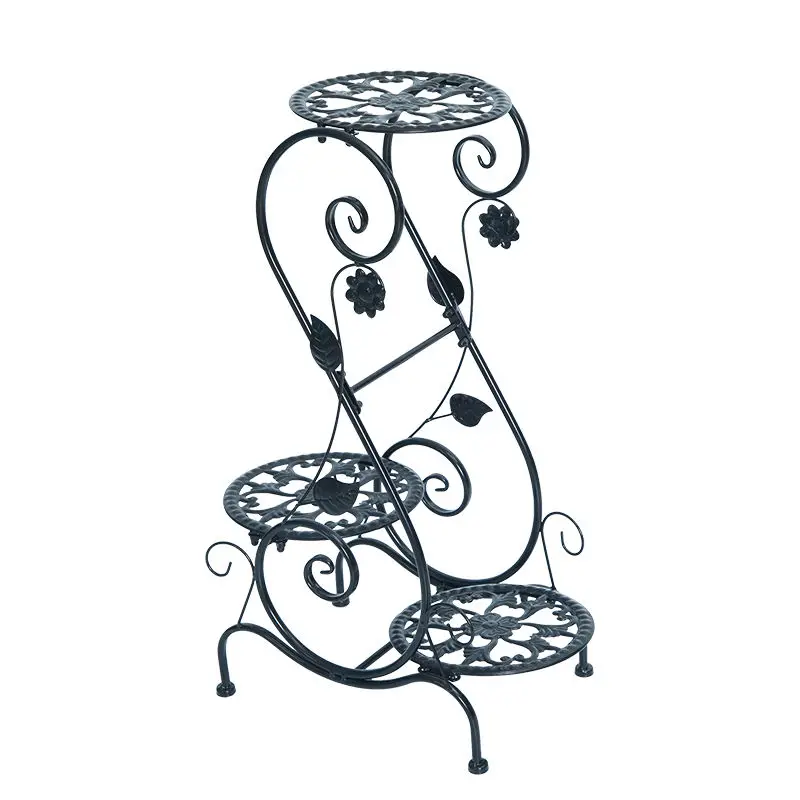 Подставка из кованого железа в европейском стиле для цветов, металлическая подставка для растений, подходит для горшков комнат и балконов