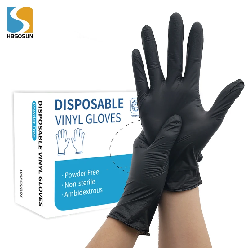 Hot Wholesale PVC Gloves Beauty Salon Latex Free Powder Free Blue Pink XXL S Vinyl Gloves Manufacturer
