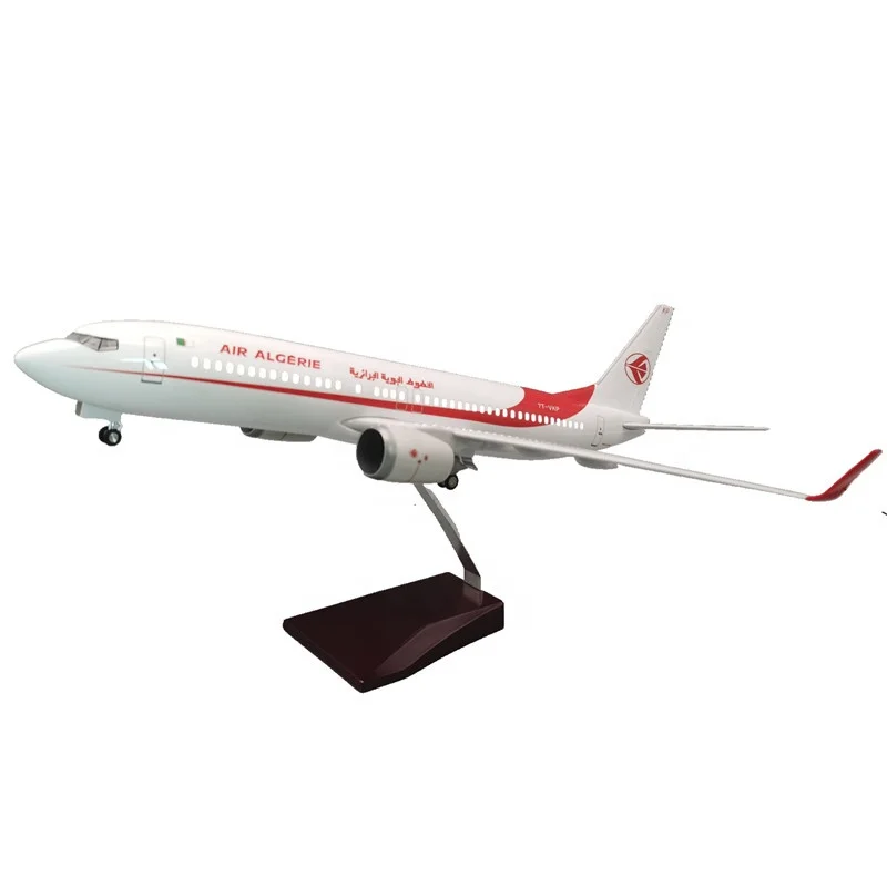 Hot Gifts Items Boeing737-800 Scale 1:85 47cm AIR ALGERIE Desktop Airplane Model with Wheels and LED Light