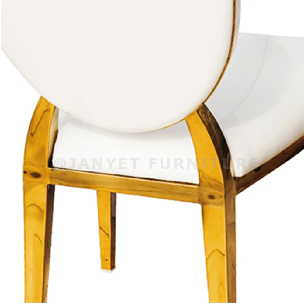 Wholesale Luxury Royal Event Stackable Stainless Steel Gold Oval Back Wedding Chairs