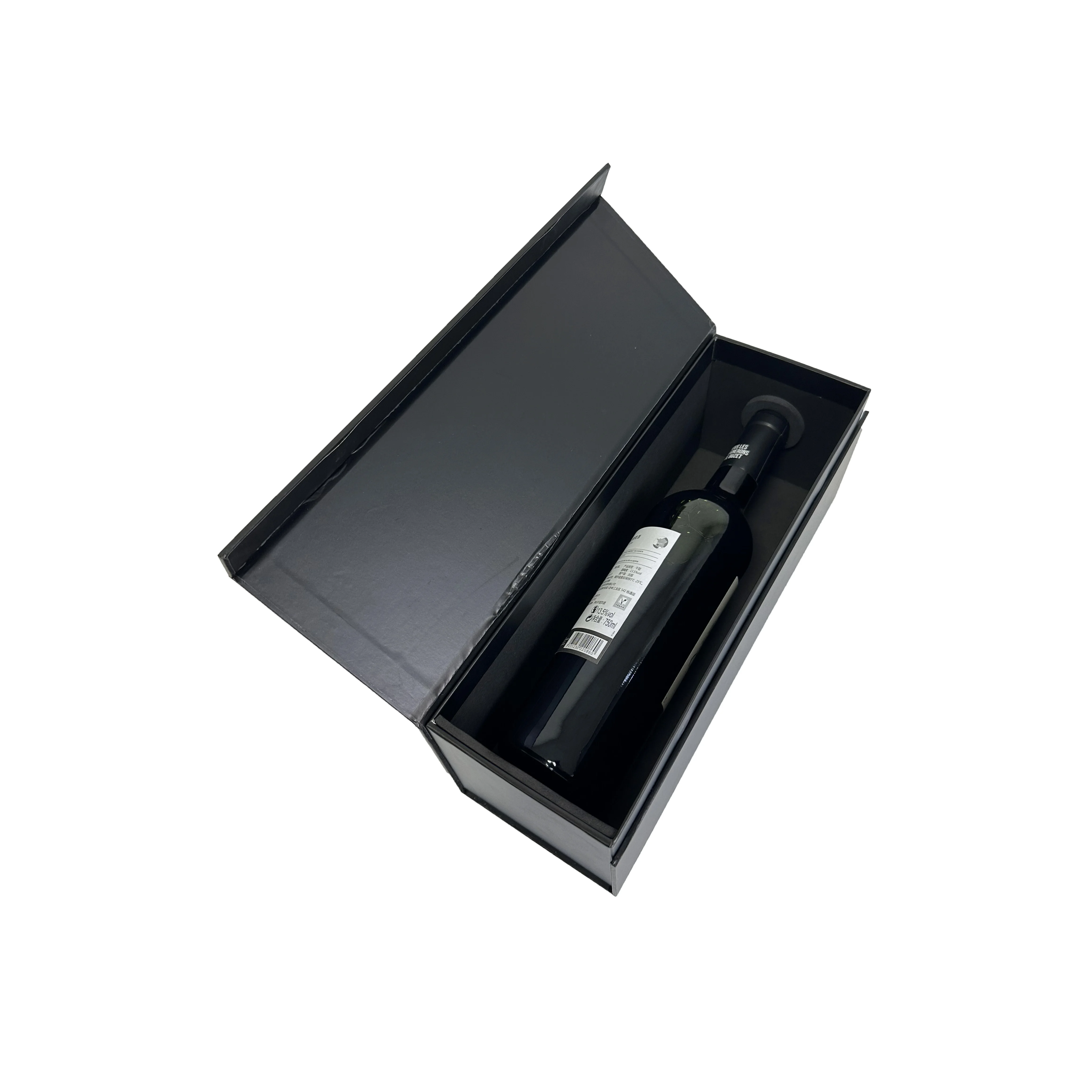 New Arrival Factory Luxury Embossed Logo Rigid Cardboard Whisky Magnetic Wine Alcohol Gift Box Packaging For Single Wine Bottle