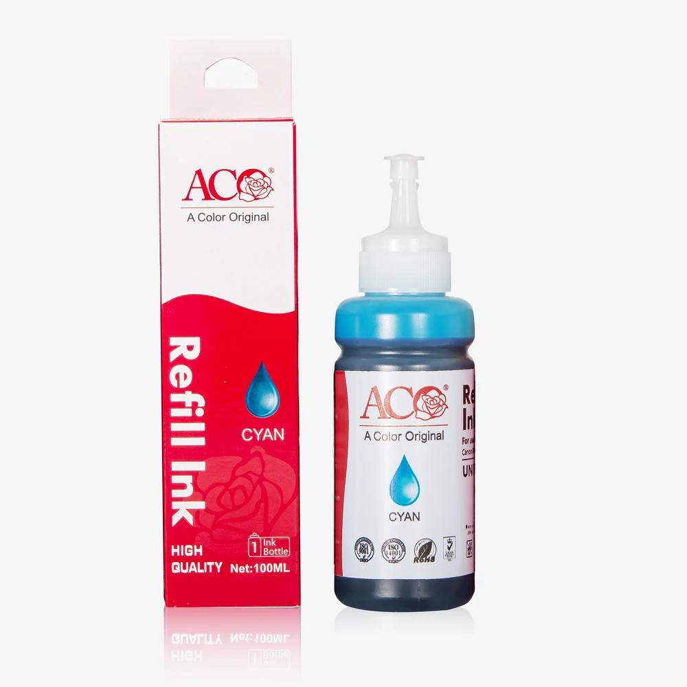 ACO Factory Dye Ink T6641 T6642 T6643 T6644 Compatible For Epson Inkjet Printer Color Bottle 70ml 100ml 500ml 1000ml