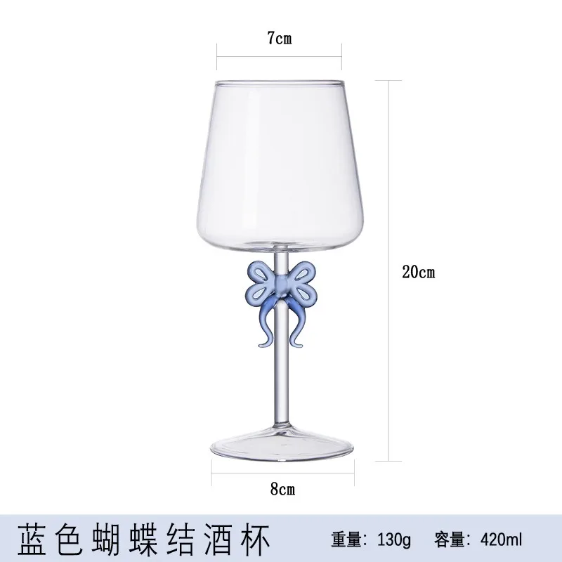 Creative Red Wine Glass Bow Tie Wine Glass for Party Anniversary Wedding