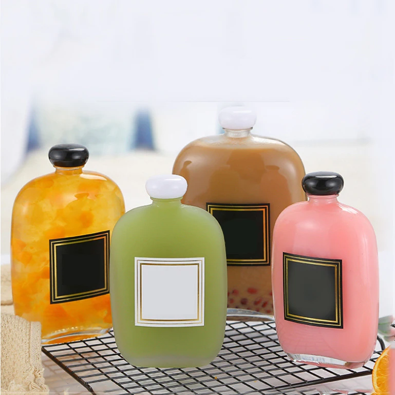 Hot Sale 100ml 250ml 350ml 500ml Clear Empty Glass Drinking Coffee Beverage Bottle