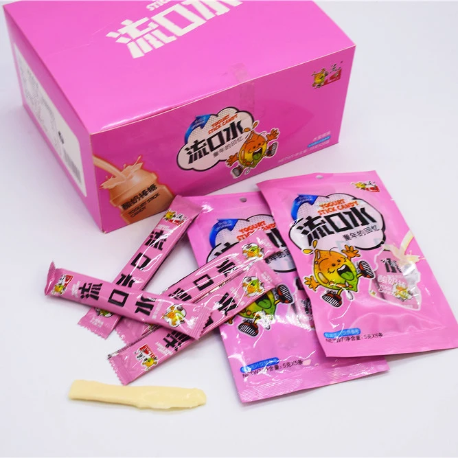 Factory OEM ODM Grape Yogurt Sticks Fruit Candies Delicious Lemon Yoghurt Box Juicy Peach Yoghurt Sugar Kdis Candies