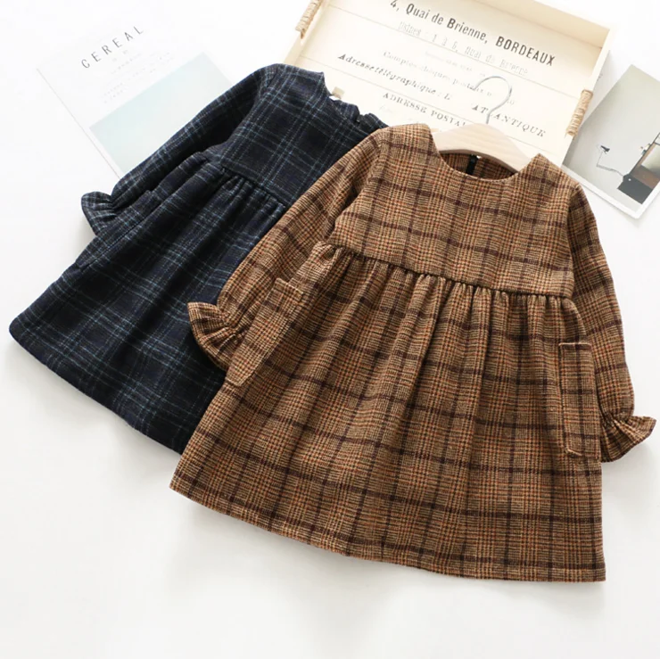 Wholesale High Quality Long Sleeve Ruffle Party apparel girls clothes dress for 10 year olds