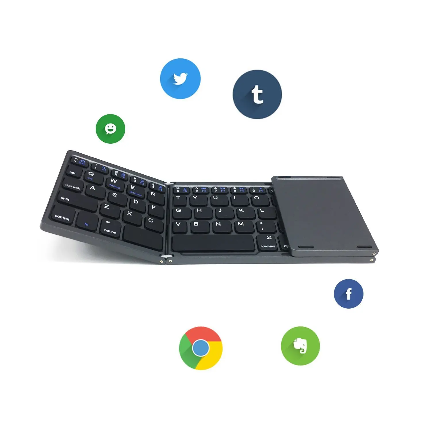 Portable Laptop Stands With Touchpad Mini Folding Keyboard