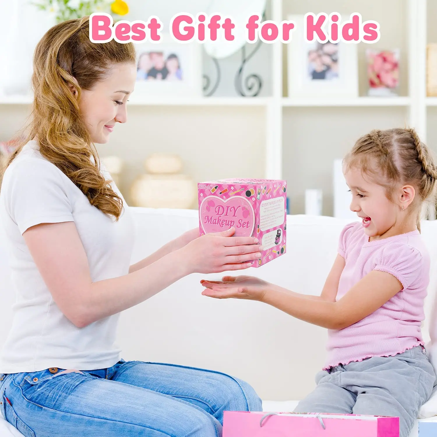 41 Pcs Kids Makeup Toy Kit for Girls, Washable Makeup Set Toy with Real Cosmetic Case for Little Girl, Pretend Play Makeup