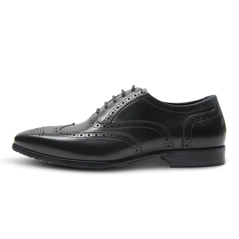 OEM ODM Wholesale men leather dress shoes oxford shoes with brogues wingtip shoes  men