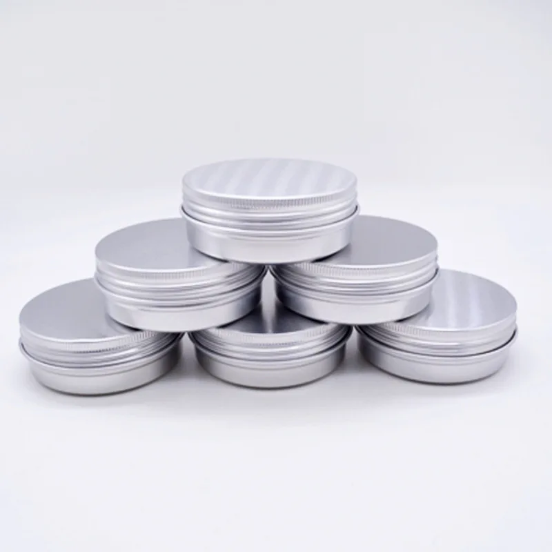 Aluminum Tin Shampoo Soap Bar Jar for Cosmetics and Skincare Screw Lid Round Container for Lip Balm Cream
