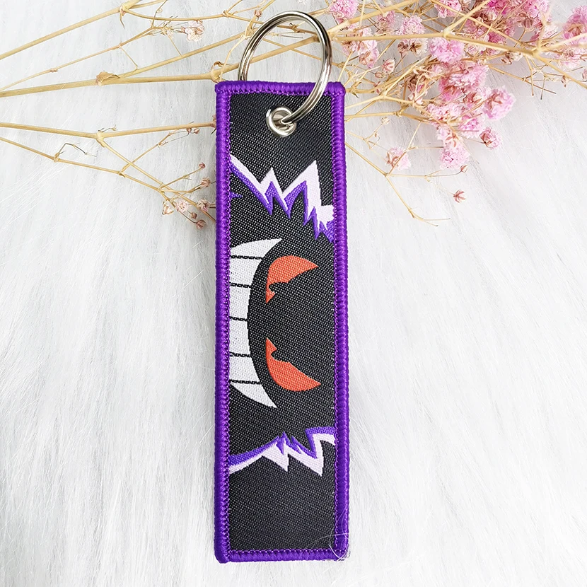100 Designs Wholesale Anime Embroidery Keychain Tag Chainsaw Man Key Ring Jujutsu Kaisen Jet Tag Demon Slayer Tags keychain