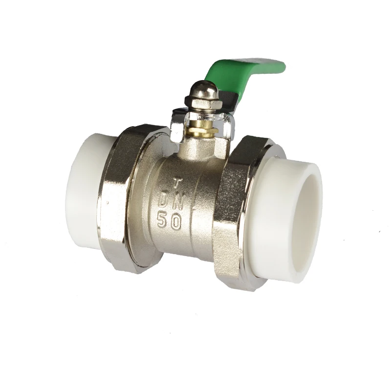 Forged brass plated PPR ball valves are of high quality Made in China 1/2 inch