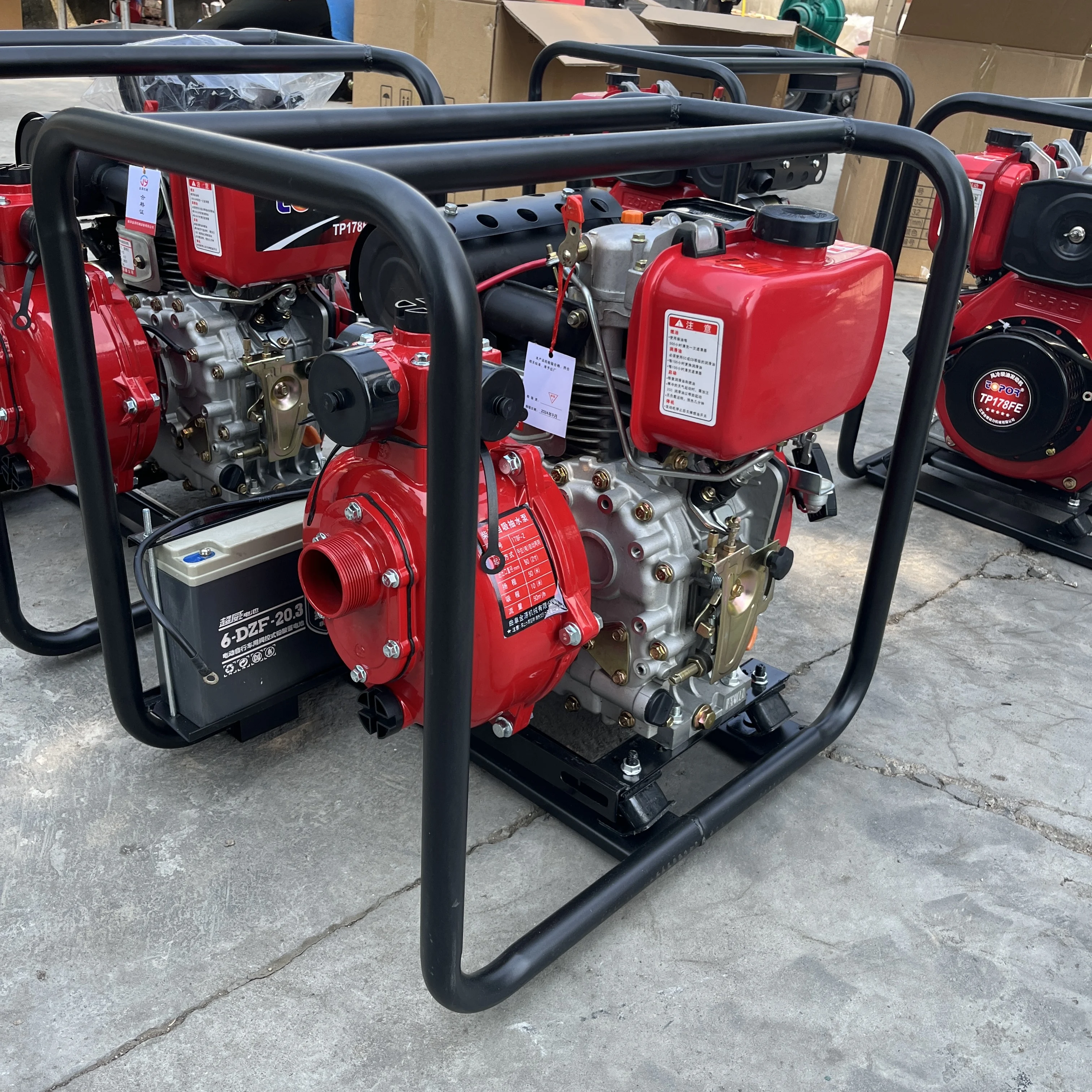 High-Pressure 2 Inch 3 Inch Farm Irrigation Cast Iron Diesel Engine Fire Fighting Fuel Tank Electric Start High Lift Water Pumps