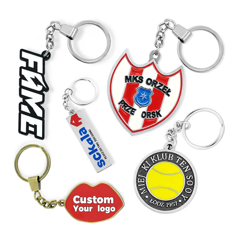 No Minimum Order Manufacturer Custom Shape Logo 2D 3D Letter Hard Soft Enamel Key Chain Zinc Alloy Metal Keyring Keychains