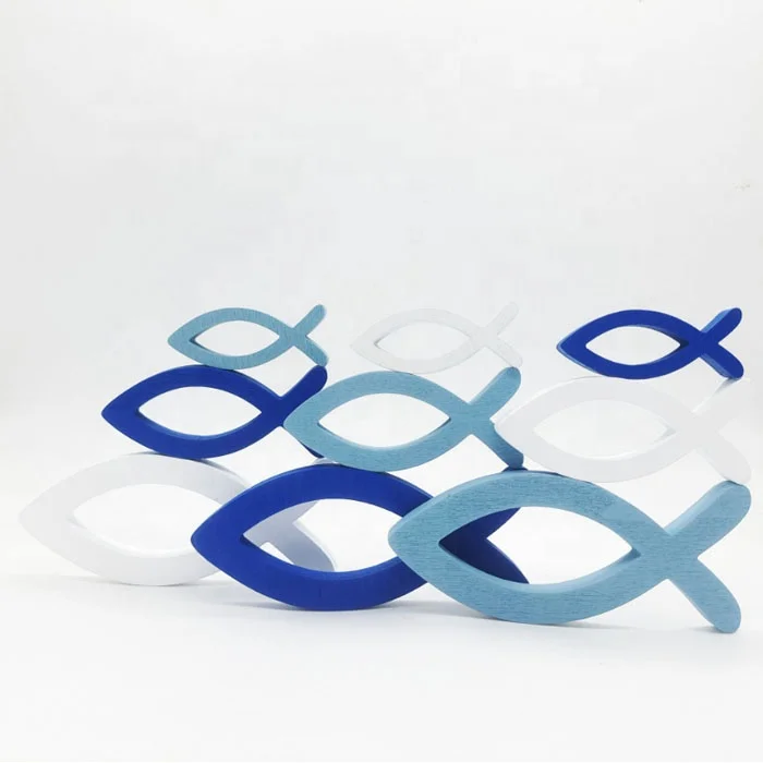 Marine Wooden Crafts Ornaments Creative Marine Style Wall Sign Home Decorations Colorful Carving