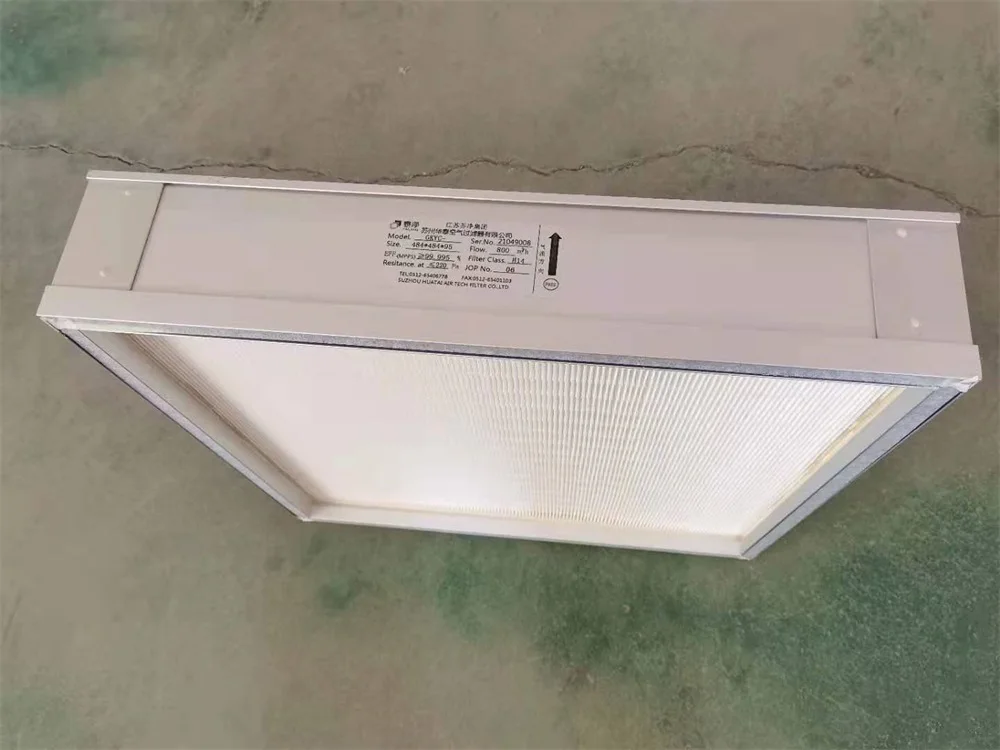 High Efficiency Air HEPA Filter H14 Aluminum / Galvanized Frame for Industry HVAC AHU