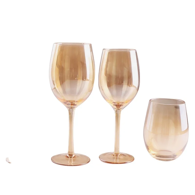 Telsen China Factory Custom Christmas Amber Color Modern Decorative Large Capacity Red Wine Glass Champagne