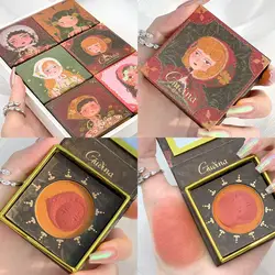 Young Girl Customized Uniform Makeup  Vintage Blush High Pigment 6 Colors Blush Palette Vegan Cream Blush Cosmetics Makeup