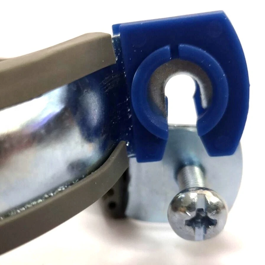 Быстросъемные стальные однотрубочные прочные зажимные трубчатые зажимы EPDM с серой ПВХ резиной и синим пластиковым зажимом