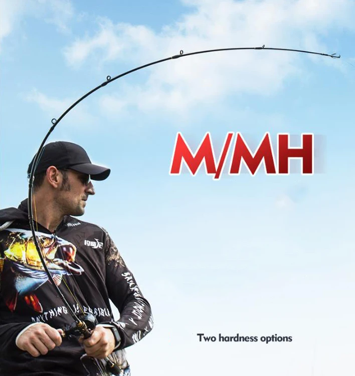 Alocs M/MH 2 Section Ultra Light vara de pesca Travel Beach Casting Spinning Rod Carbon Fiber Carp Fly Fishing Pole Rods
