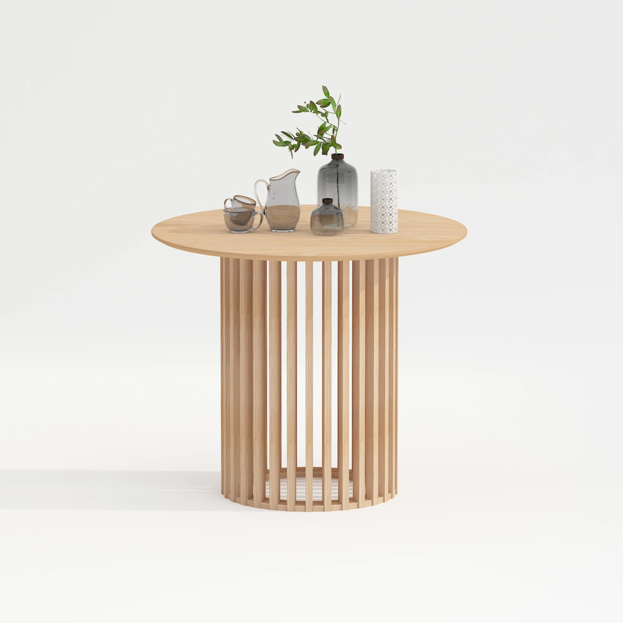 Cheap Classic Circle Wooden Top Dinning Room Furniture 4 Seater Round Wood Oak Solid Wood Dining Table