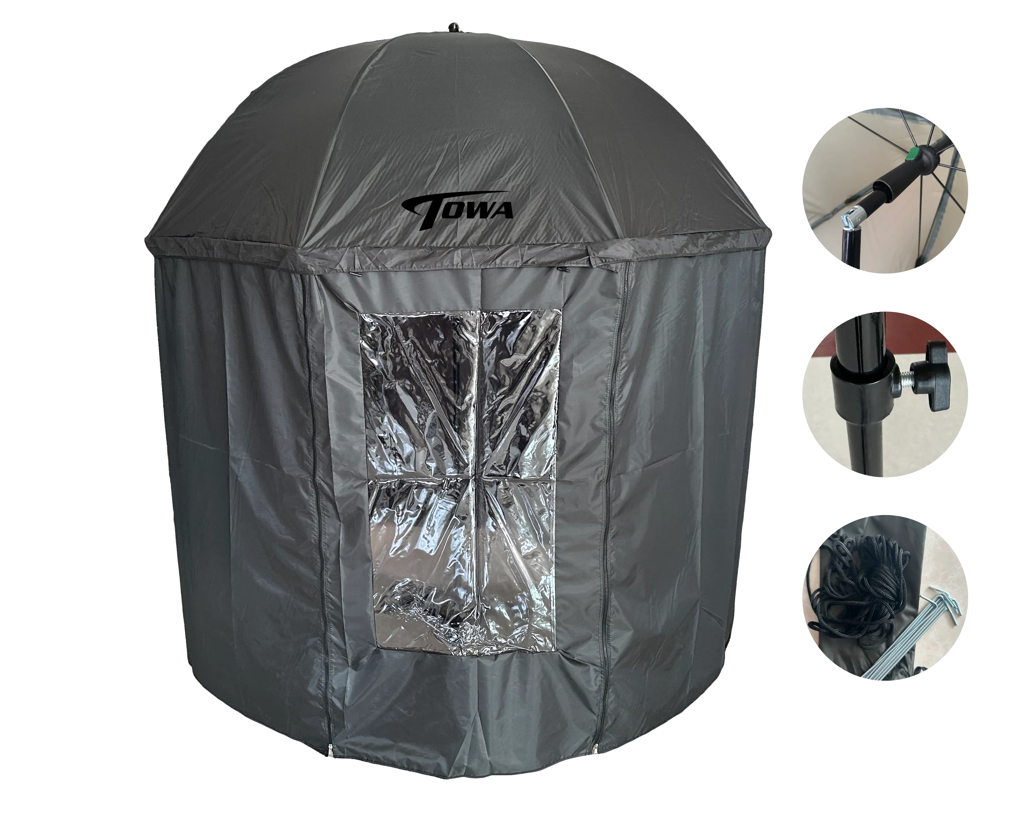 3.5mm Steel Economic Nylon Waterproof Versatile Fishing Umbrella Brolly 190T Oxford