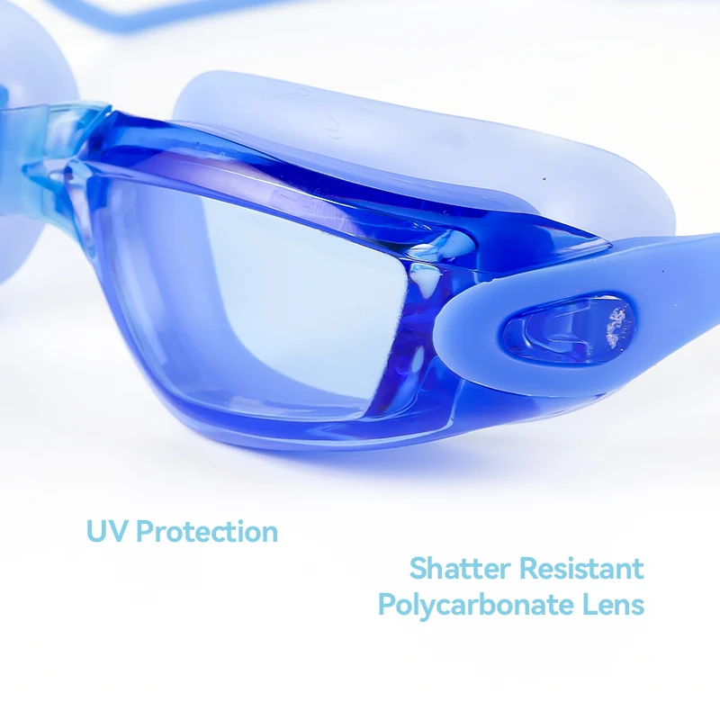 Small MOQ Silicone Straps High Definition Swimming Glasses for Adult UV Protection Swim Goggles Custom